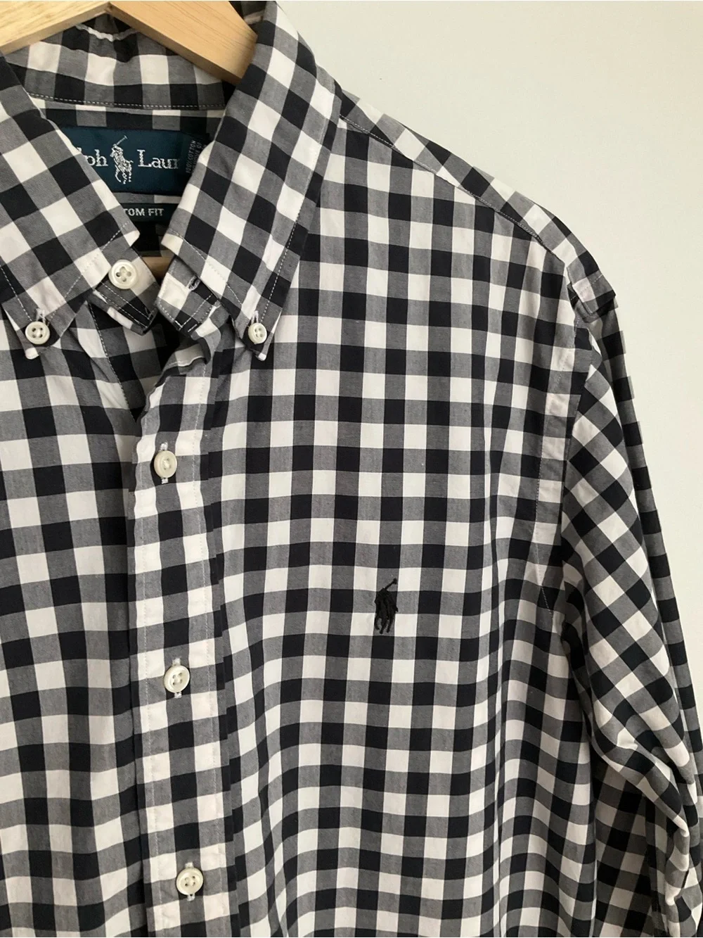 Ralph Lauren Black & White Gingham Button-Down Shirt 100% Cotton - Picture 3 of 8